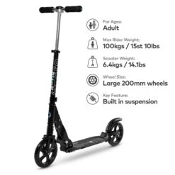 Micro Suspension Scooter - Black 8 Micro Suspension Scooter - Black -Rollerblade Shop 1S1CA5 X