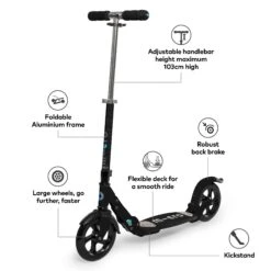 Micro Flex Deluxe Scooter - Black -Rollerblade Shop 3N B8lO2