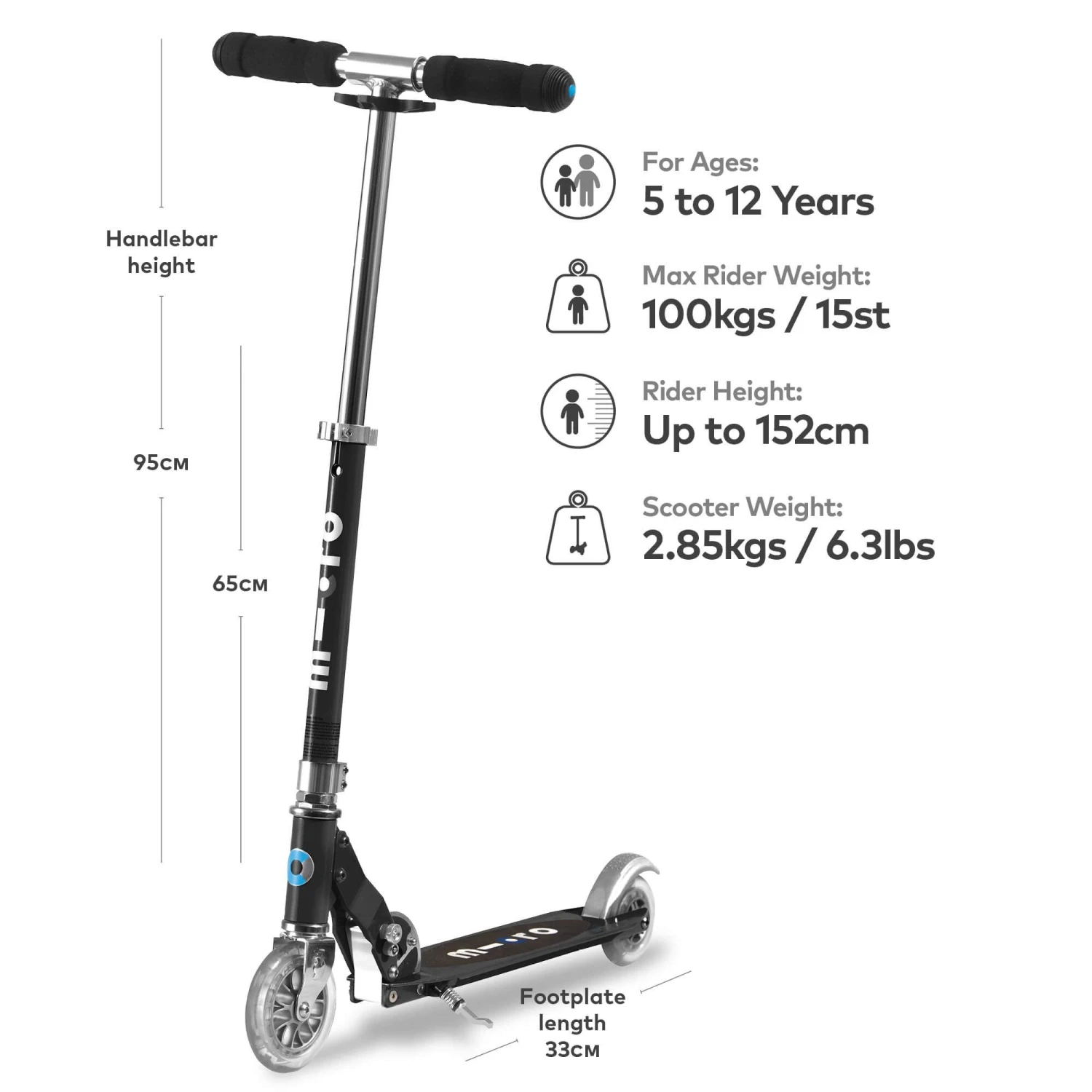 Micro Sprite Scooter - Black 4 Micro Sprite Scooter - Black - Image 2