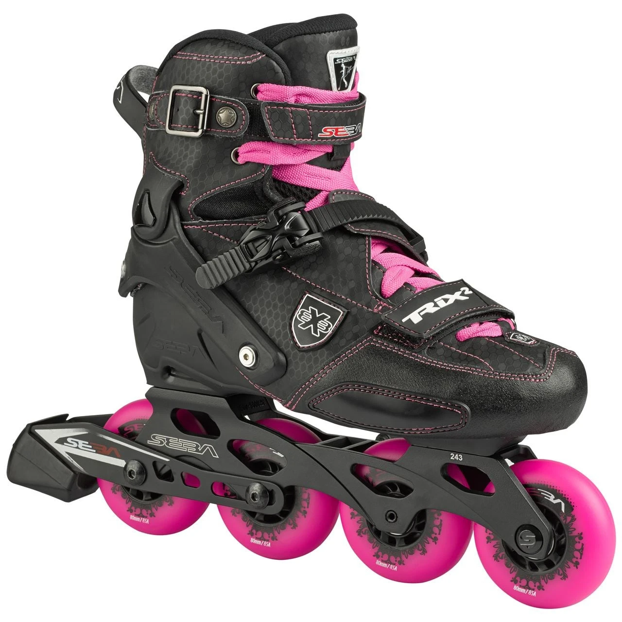 Seba Trix 2 80 Womens Inline Skates - Black/Pink 2 Seba Trix 2 80 Womens Inline Skates - Black/Pink