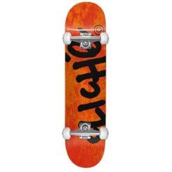 Cliche Handwritten Orange/Black Mid Skateboard - 7.375"