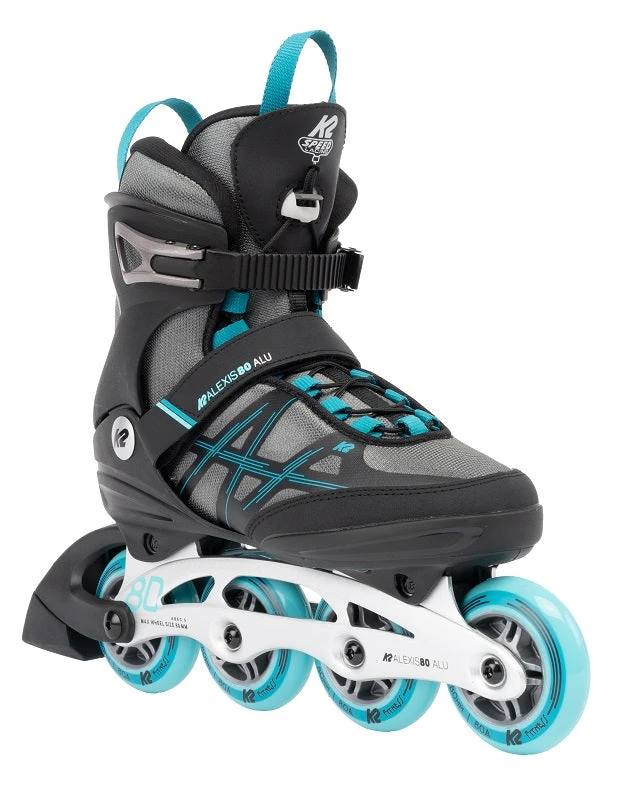 K2 Alexis 80 Alu Womens Inline Skates - Grey/Cyan 3 K2 Alexis 80 Alu Womens Inline Skates - Grey/Cyan