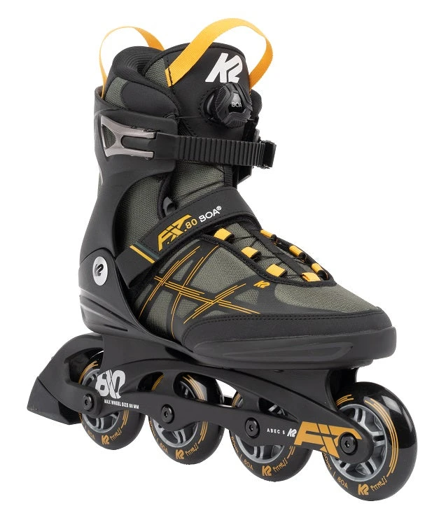 K2 FIT 80 Boa Inline Skates - Grey/Mustard 3 K2 FIT 80 Boa Inline Skates - Grey/Mustard