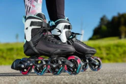 Powerslide Phuzion Radon Teal 90 Inline Skates -Rollerblade Shop powerslide phuzion radon teal 90 inline skates lifestyle