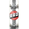 Rad Checker Stripe Progressive Skateboard White/Black - 7.75" -Rollerblade Shop rad checker stripe progressive skateboard white black