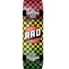 Rad Checkers Dude Crew Skateboard Rasta Fade - 8.0" -Rollerblade Shop rad checkers dude crew skateboard rasta fade