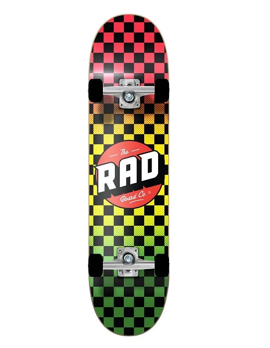 Rad Checkers Dude Crew Skateboard Rasta Fade - 8.0" 3 Rad Checkers Dude Crew Skateboard Rasta Fade - 8.0"