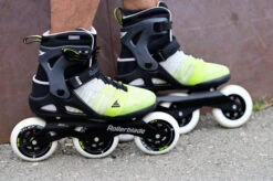 Rollerblade Macroblade 110 3WD Mens Skates - Grey/Yellow -Rollerblade Shop rollerblade macroblade 110 3wd mens inline skates grey yellow lifestyle