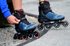 Rollerblade Macroblade 90 Mens Skates - Blue/Orange -Rollerblade Shop rollerblade macroblade 90 mens skates blue orange lifestyle