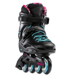 Rollerblade RB Cruiser Women's Inline Skates - Black/Aqua -Rollerblade Shop rollerblade rb cruiser women s inline skates black aqua front