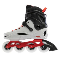 Rollerblade RB Pro X Skates - Grey/Warm Red -Rollerblade Shop rollerblade rb pro x skates grey warm red side