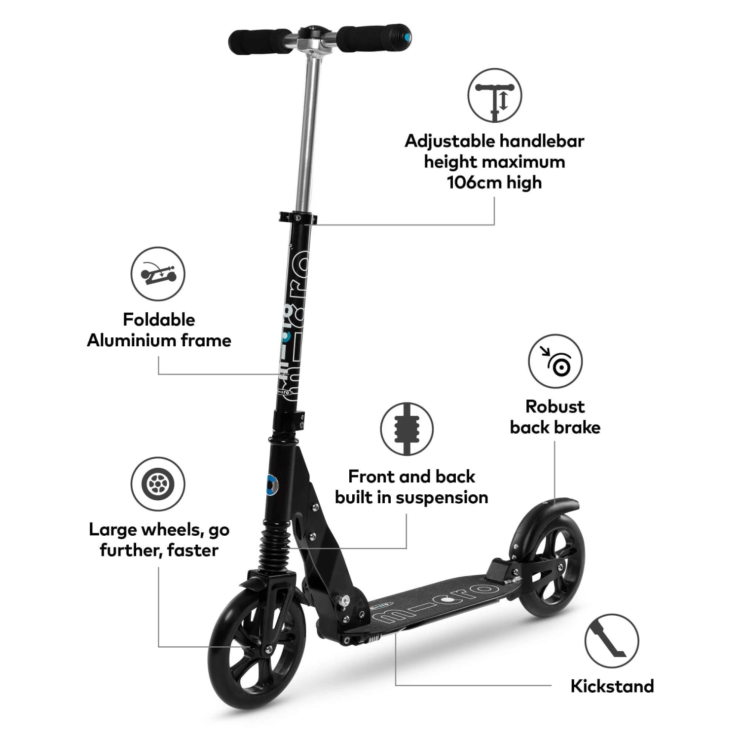 Micro Suspension Scooter - Black 5 Micro Suspension Scooter - Black - Image 3